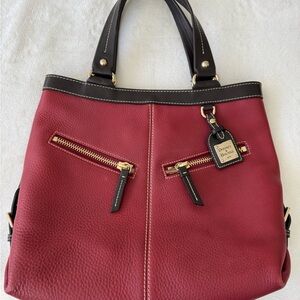Dooney & Bourke Dark Red Leather Pebble Grain Purse Handbag